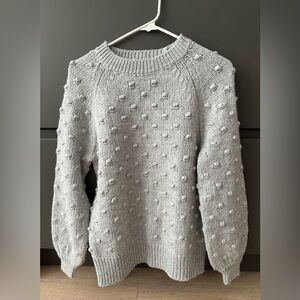 GAP Light Gray Textured Women's Sweater chunky dots knit fishermen xs